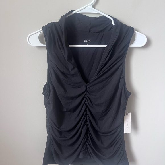 NWT MAEVE Black Ruched Women's Top - Picture 1 of 4